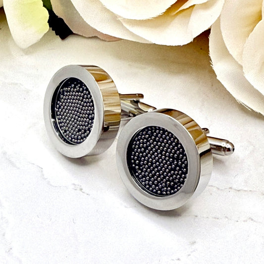 Luxury Statement Stainless Steel 11th Anniversary Cufflinks Handmade