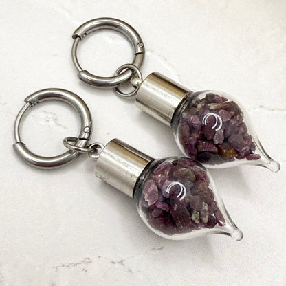 Luxury 40th Anniversary Jewellery Set – Pendant & Earrings with Natural Raw Ruby Chips | Elegant Ruby Gift for Her-Pendant & Earrings-Handmadeanniversary-Handmade Anniversary