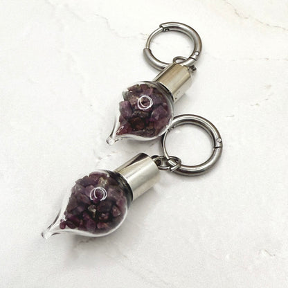 40th Anniversary Huggie Earrings – Natural Raw Ruby Shards | Romantic Ruby Gift for Her-Pendant & Earrings-Handmadeanniversary-Handmade Anniversary
