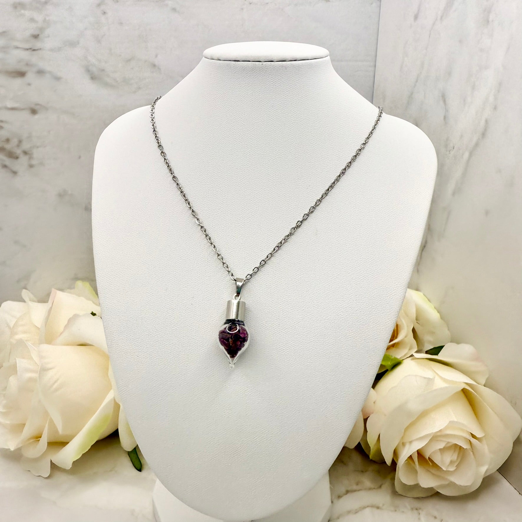 40th Anniversary Pendant – Natural Raw Ruby Shards | Elegant Ruby Gift for Her-Pendant & Earrings-Handmadeanniversary-Pendant Only-Handmade Anniversary