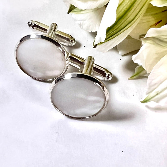 Pearl 30th Anniversary Cufflinks Handmade