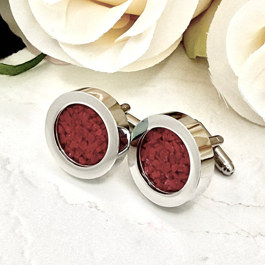 Statement Coral Anniversary Cufflinks - Luxury Gift for Him