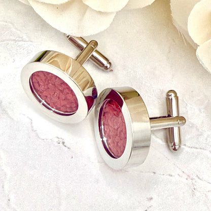 Statement Coral Anniversary Cufflinks - Luxury Gift for Him
