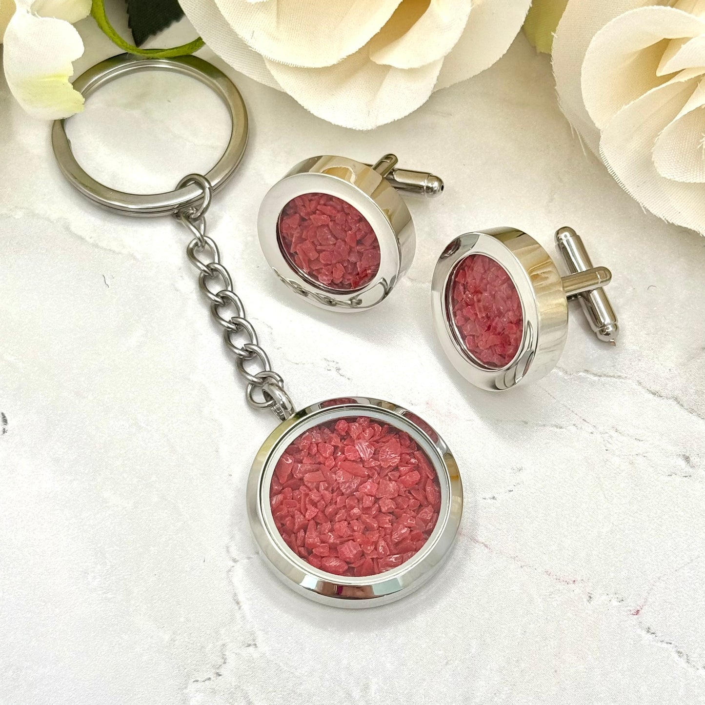 Statement Coral Anniversary Cufflinks - Luxury Gift for Him