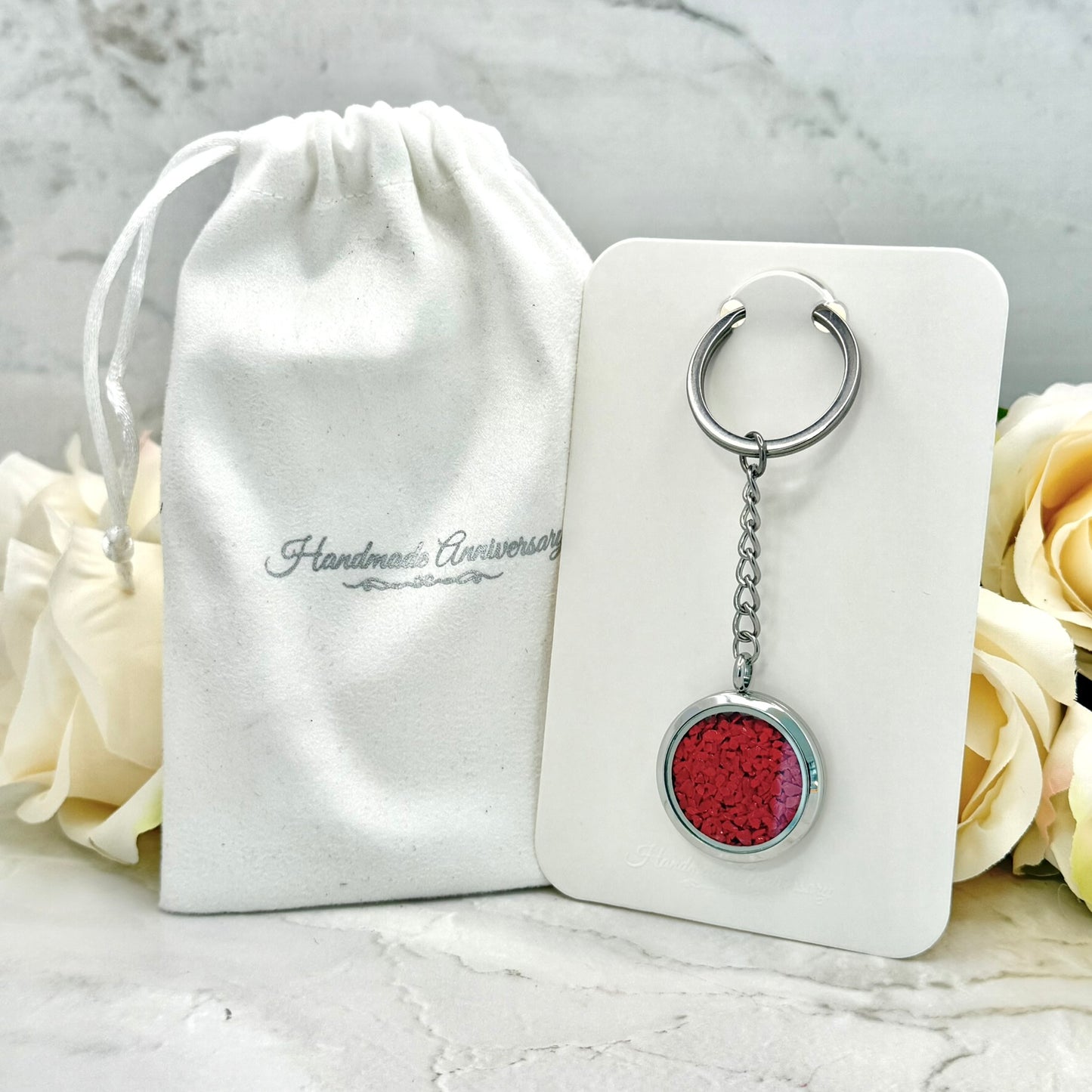 Coral Anniversary Statement Keyring