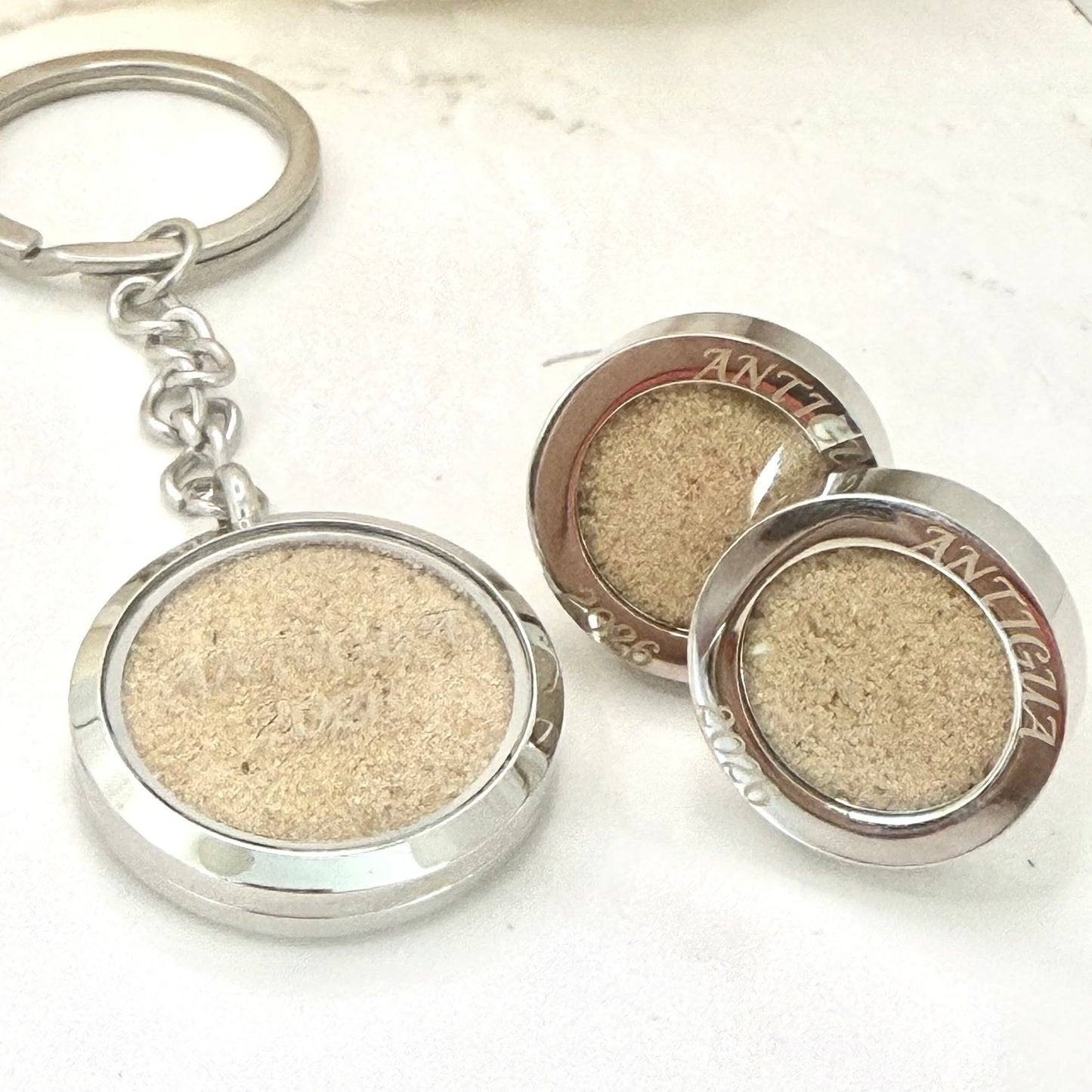 Luxury Personalised Honeymoon Sand Keyring