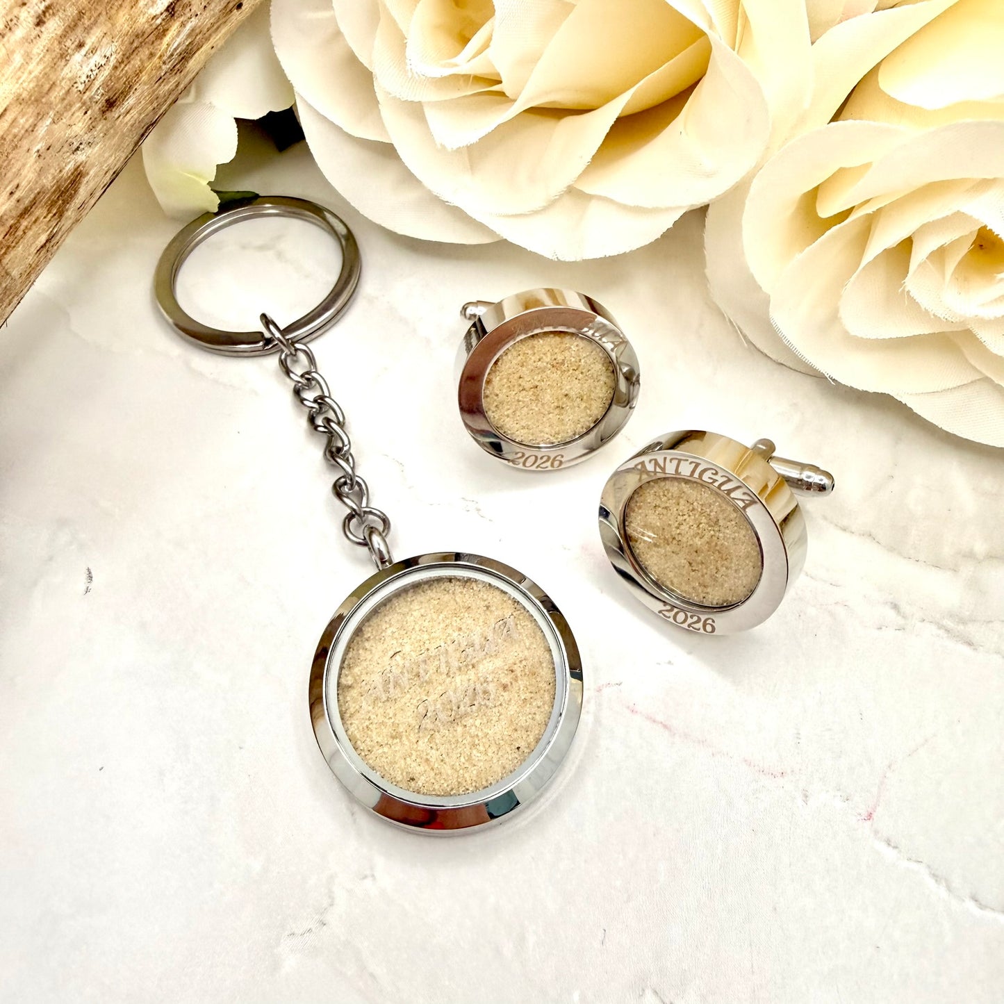 Luxury Personalised Honeymoon Sand Cufflinks
