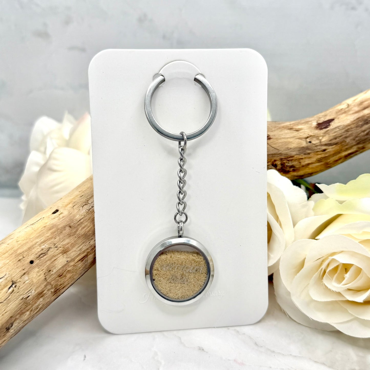 Luxury Personalised Honeymoon Sand Keyring