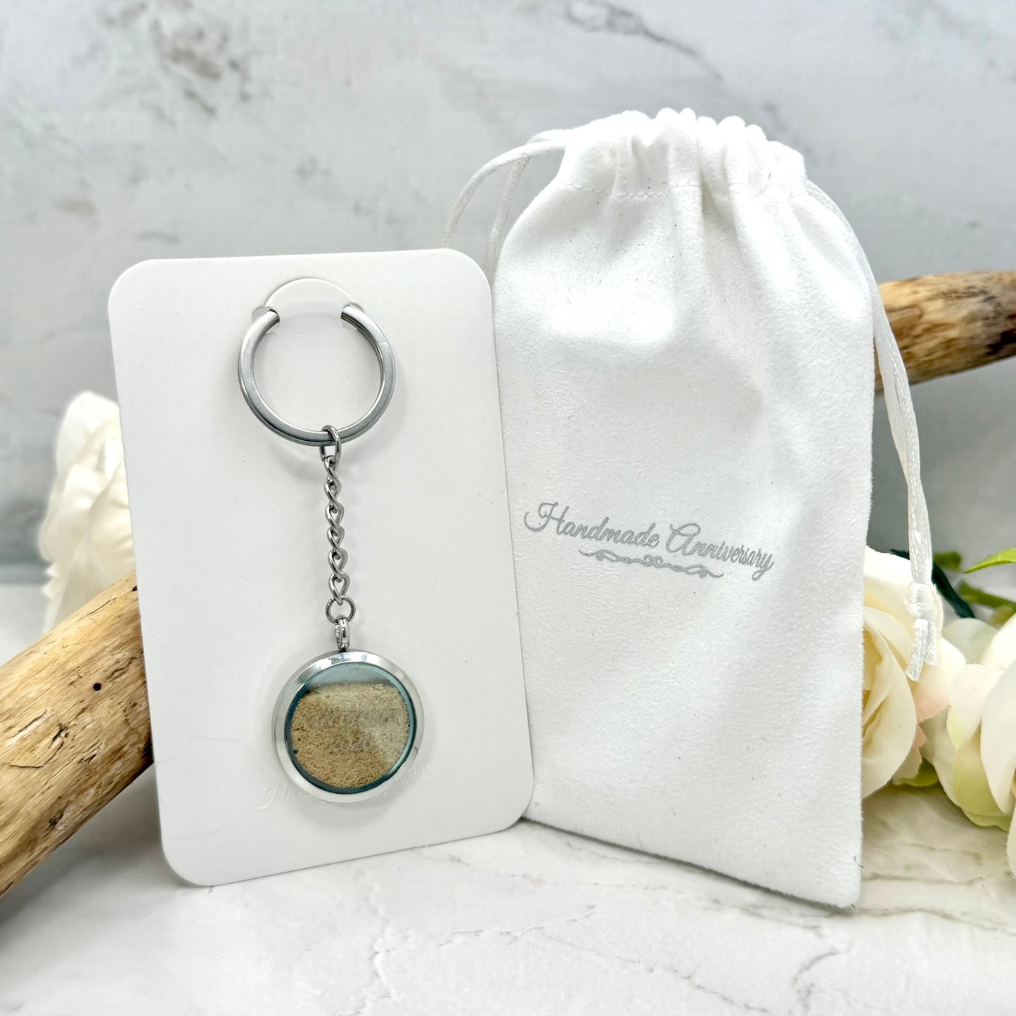 Luxury Personalised Honeymoon Sand Keyring