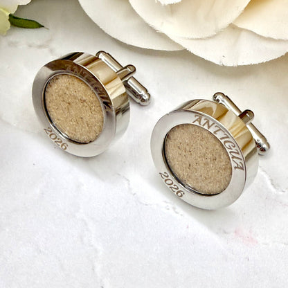 Luxury Personalised Honeymoon Sand Cufflinks