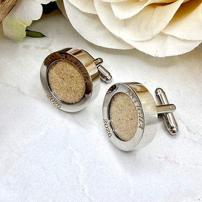 Luxury Personalised Honeymoon Sand Cufflinks