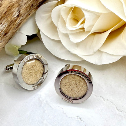 Luxury Personalised Honeymoon Sand Cufflinks