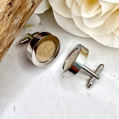 Luxury Personalised Honeymoon Sand Cufflinks