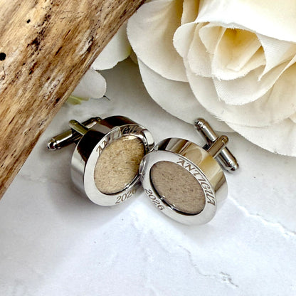 Luxury Personalised Honeymoon Sand Cufflinks