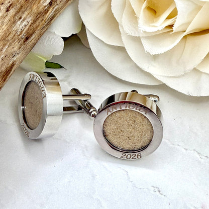 Luxury Personalised Honeymoon Sand Cufflinks