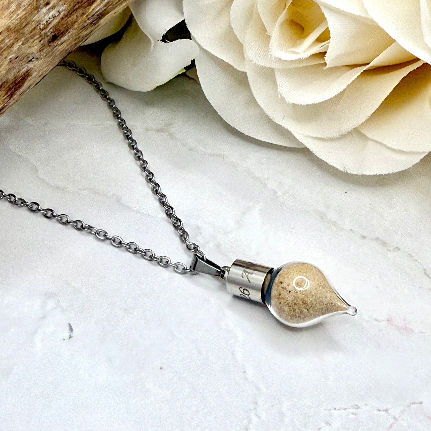 Luxury Personalised Honeymoon Sand Pendant & Earrings Set
