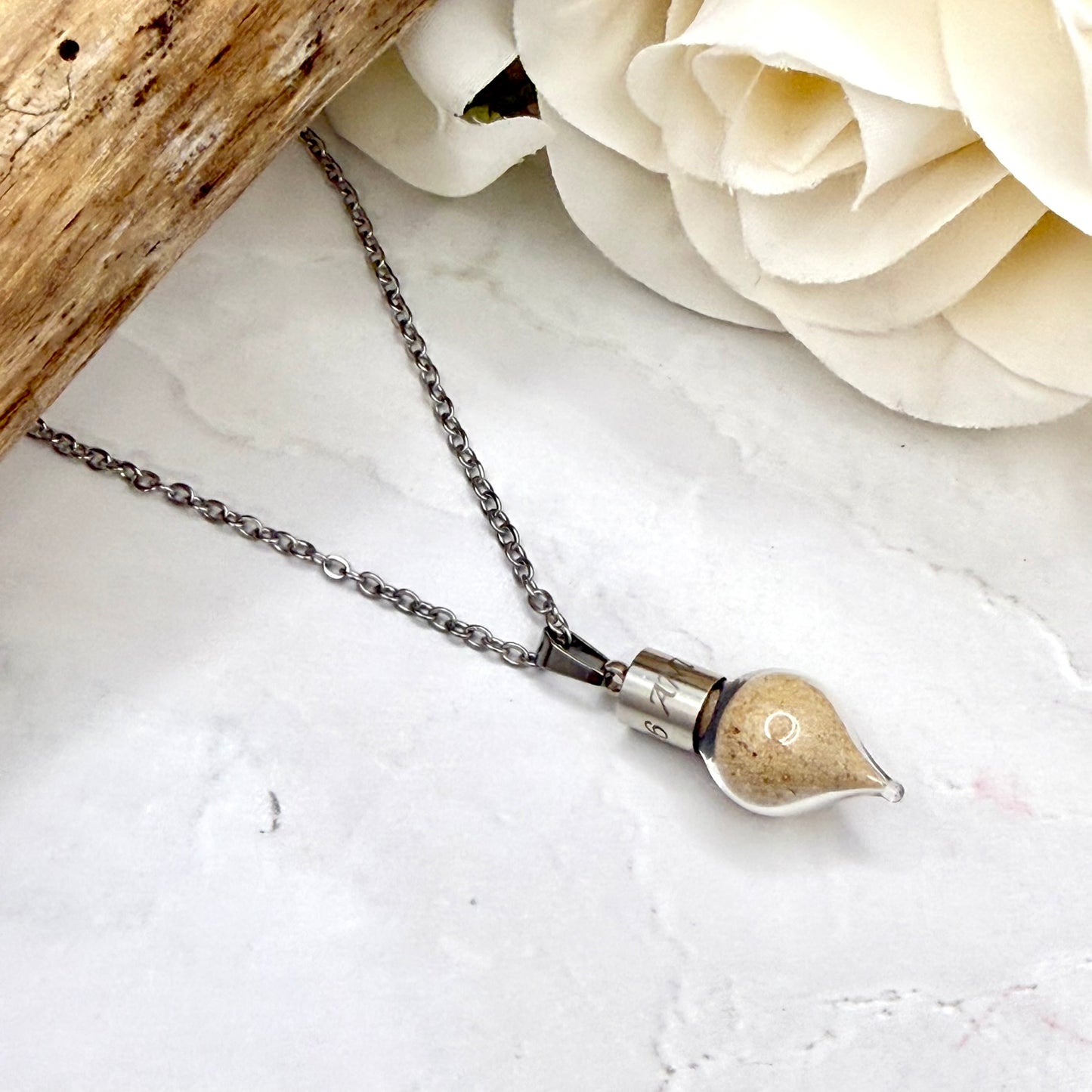 Luxury Personalised Honeymoon Sand Pendant & Earrings Set
