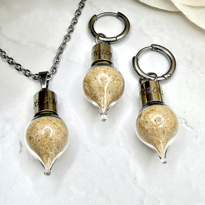 Luxury Personalised Honeymoon Sand Huggie Earrings