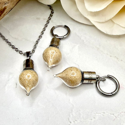 Luxury Personalised Honeymoon Sand Pendant & Earrings Set