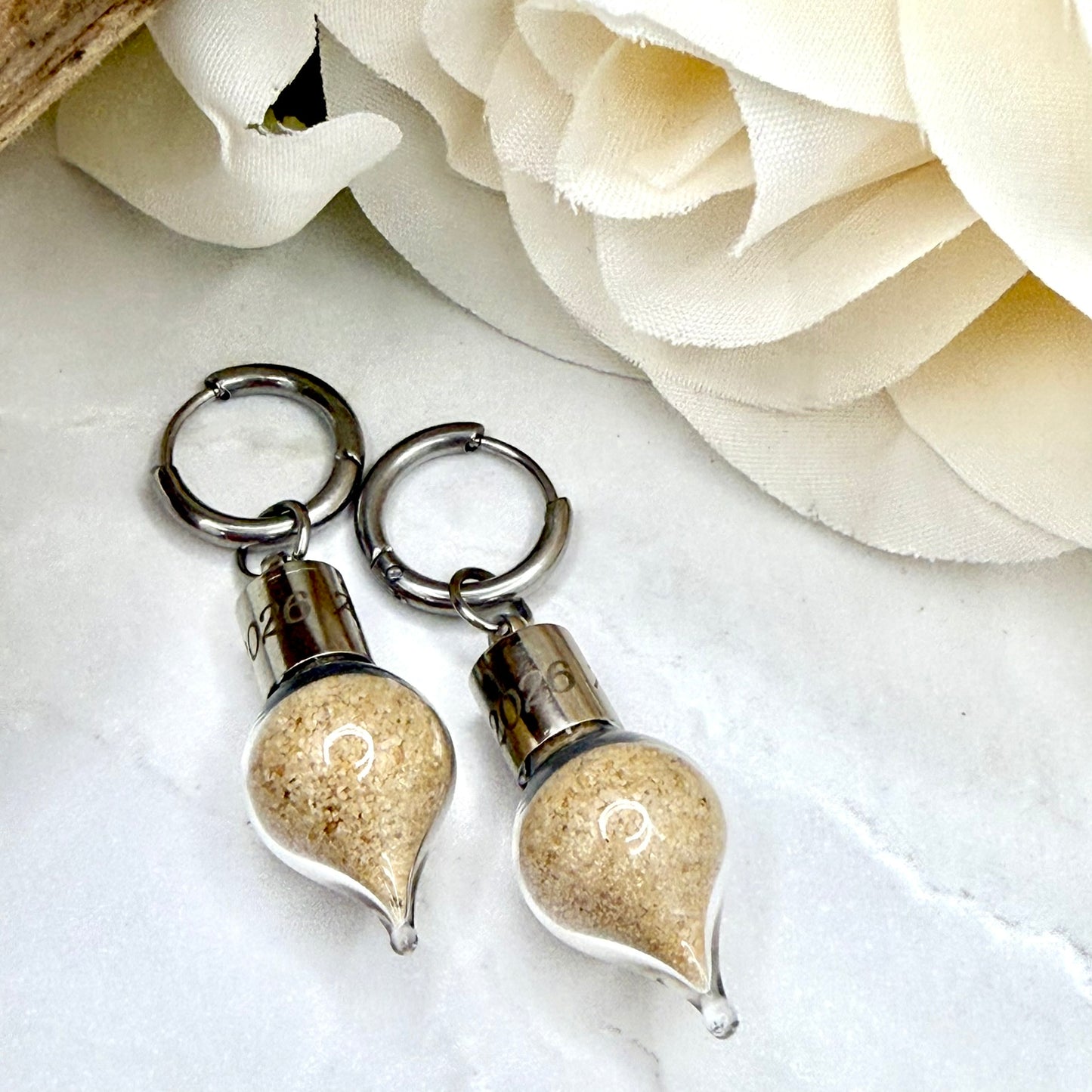 Luxury Personalised Honeymoon Sand Pendant & Earrings Set