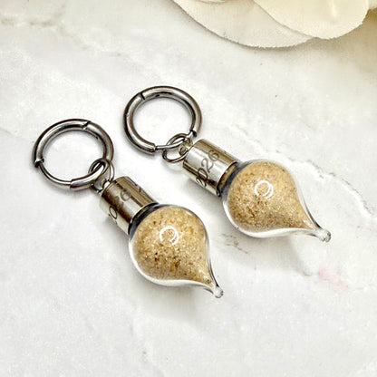 Luxury Personalised Honeymoon Sand Huggie Earrings