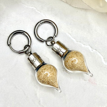 Luxury Personalised Honeymoon Sand Huggie Earrings