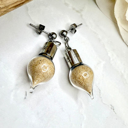 Luxury Personalised Honeymoon Sand Stud Drop Earrings