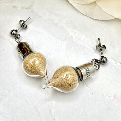Luxury Personalised Honeymoon Sand Stud Drop Earrings