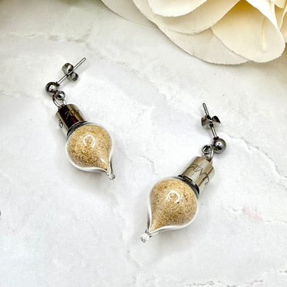 Luxury Personalised Honeymoon Sand Stud Drop Earrings