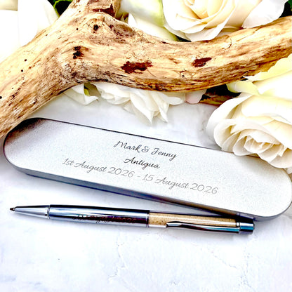 Personalised Honeymoon Sand Ballpoint Pen & Box
