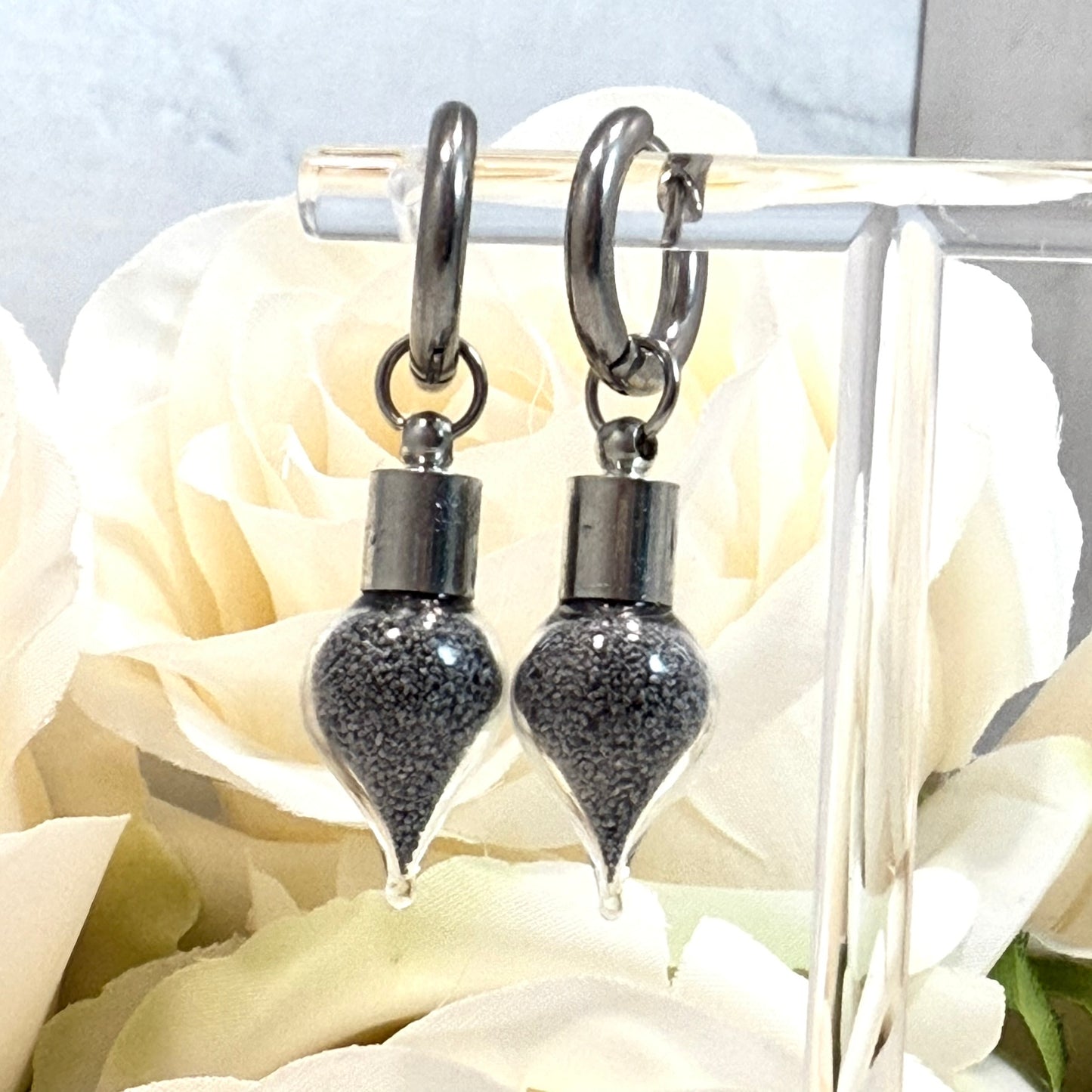 Iron 6th Anniversary Huggie Earrings Handmade-Pendant & Earrings-Handmadeanniversary-Earrings Only-Handmade Anniversary