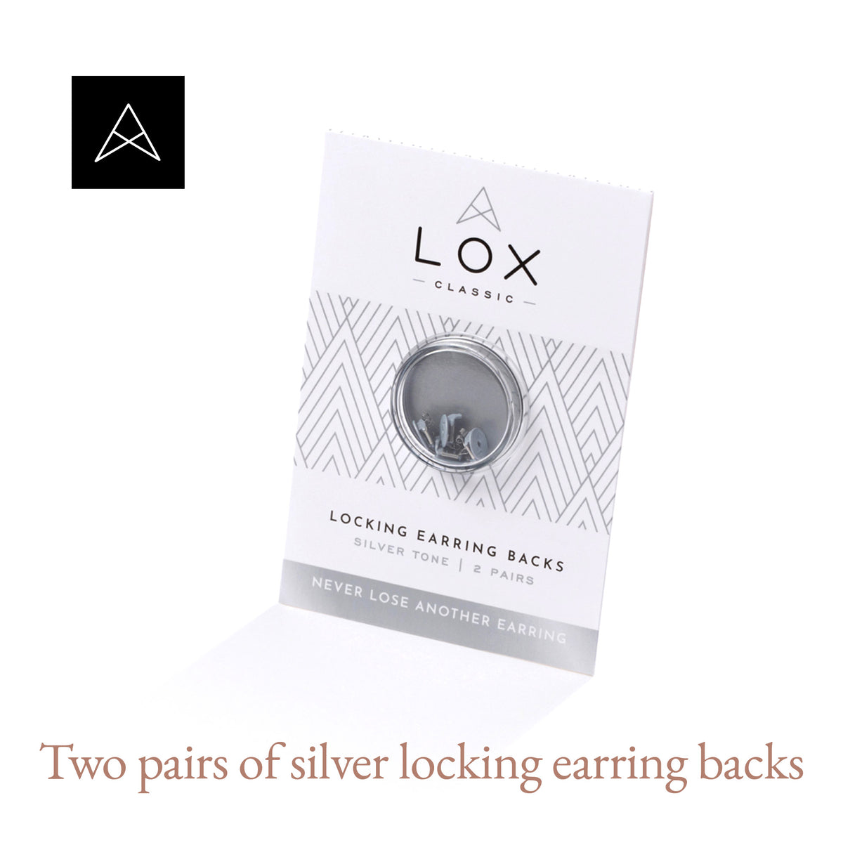 LOX Locking Earring Backs - Silver Tone