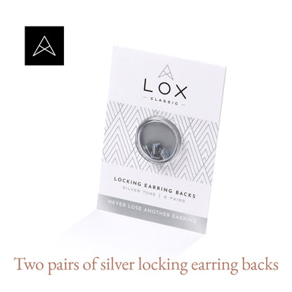 LOX Locking Earring Backs - Silver Tone