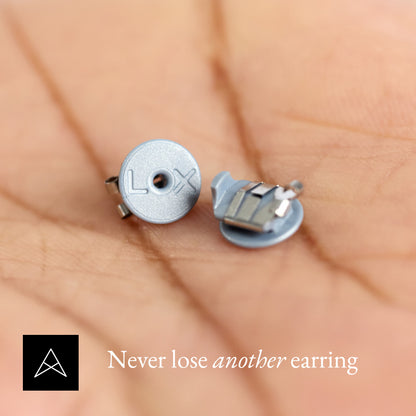 LOX Locking Earring Backs - Silver Tone