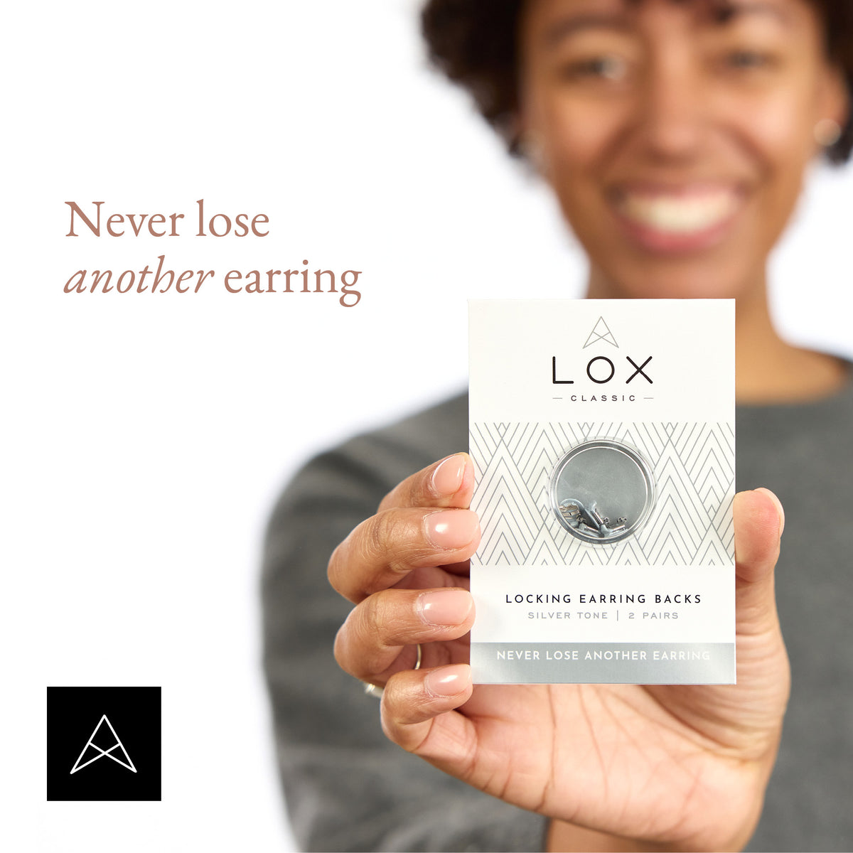 LOX Locking Earring Backs - Silver Tone