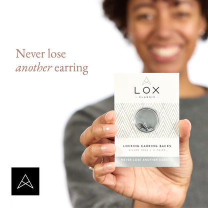 LOX Locking Earring Backs - Silver Tone