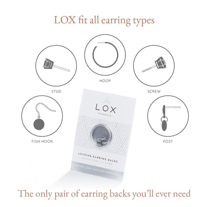LOX Locking Earring Backs - Silver Tone