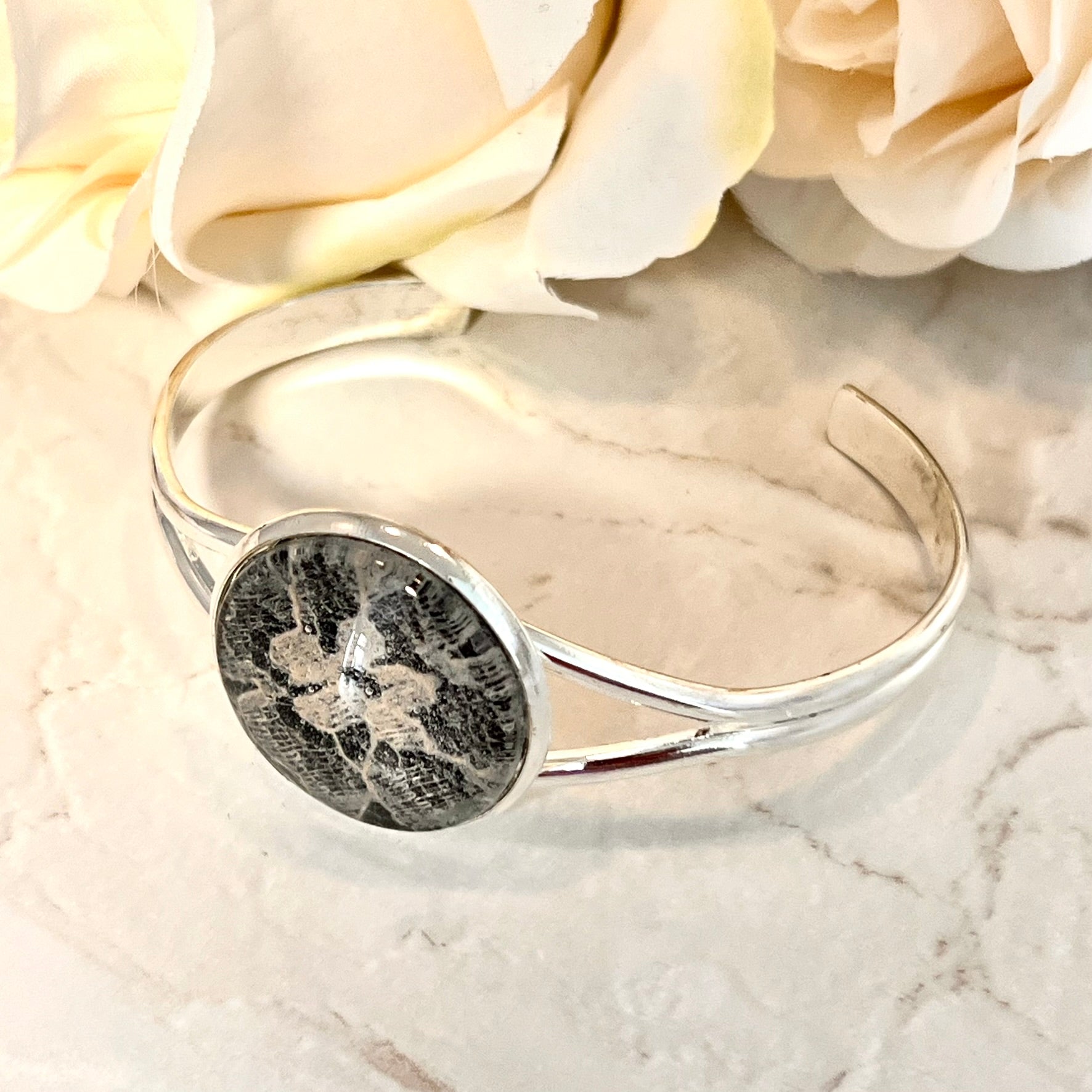 Lace 13th Anniversary Bangle Bracelet Handmade-Bangle-Handmadeanniversary-Handmade Anniversary