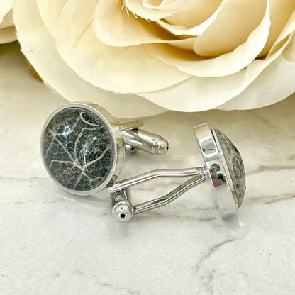 Lace 13th Anniversary Cufflinks Handmade-Cufflinks-Handmadeanniversary-Handmade Anniversary