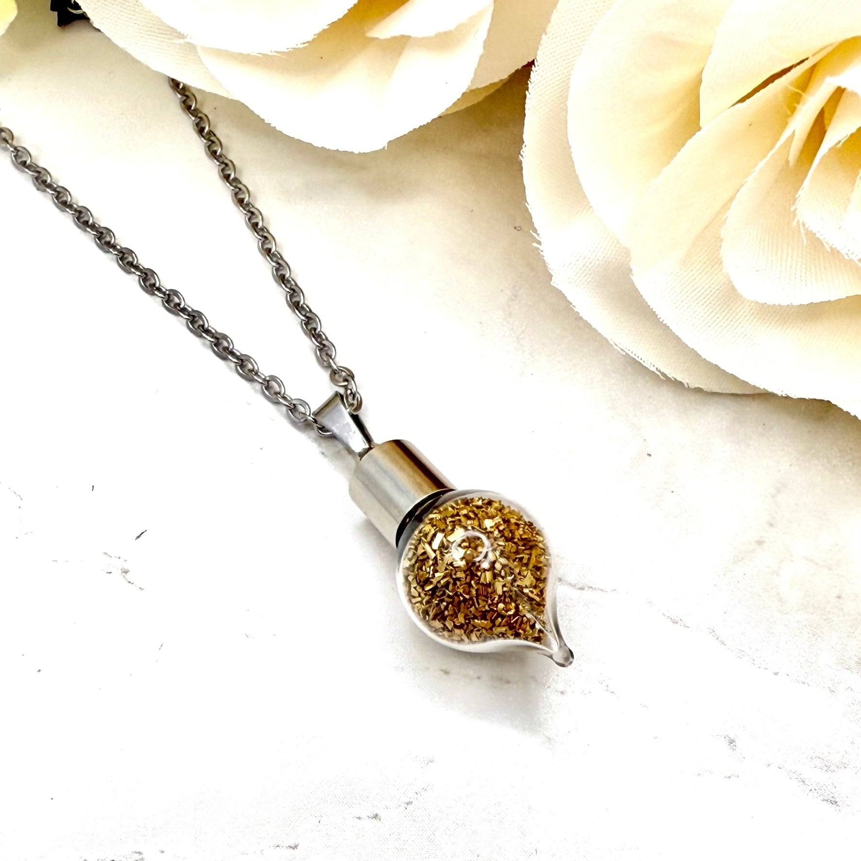 Luxury 21st Anniversary Jewellery Set – Pendant & Earrings with Fine Brass Shavings | Elegant Brass Gift for Her-Pendant & Earrings-Handmadeanniversary-Handmade Anniversary