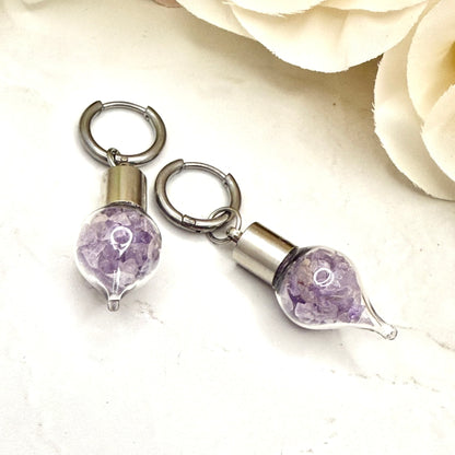 Luxury 33rd Anniversary Jewellery Set – Pendant & Earrings with Natural Raw Amethyst Shards | Elegant Amethyst Gift for Her-Pendant & Earrings-Handmadeanniversary-Handmade Anniversary