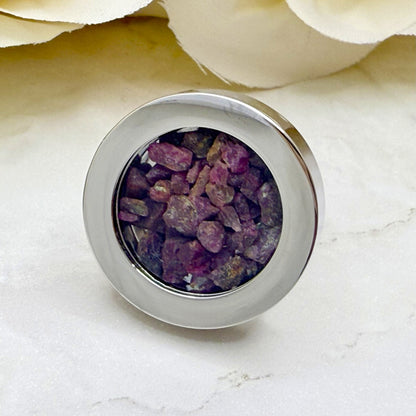 Luxury 40th Anniversary Cufflinks – Filled with Natural Raw Ruby Chips | Elegant Gift for Him