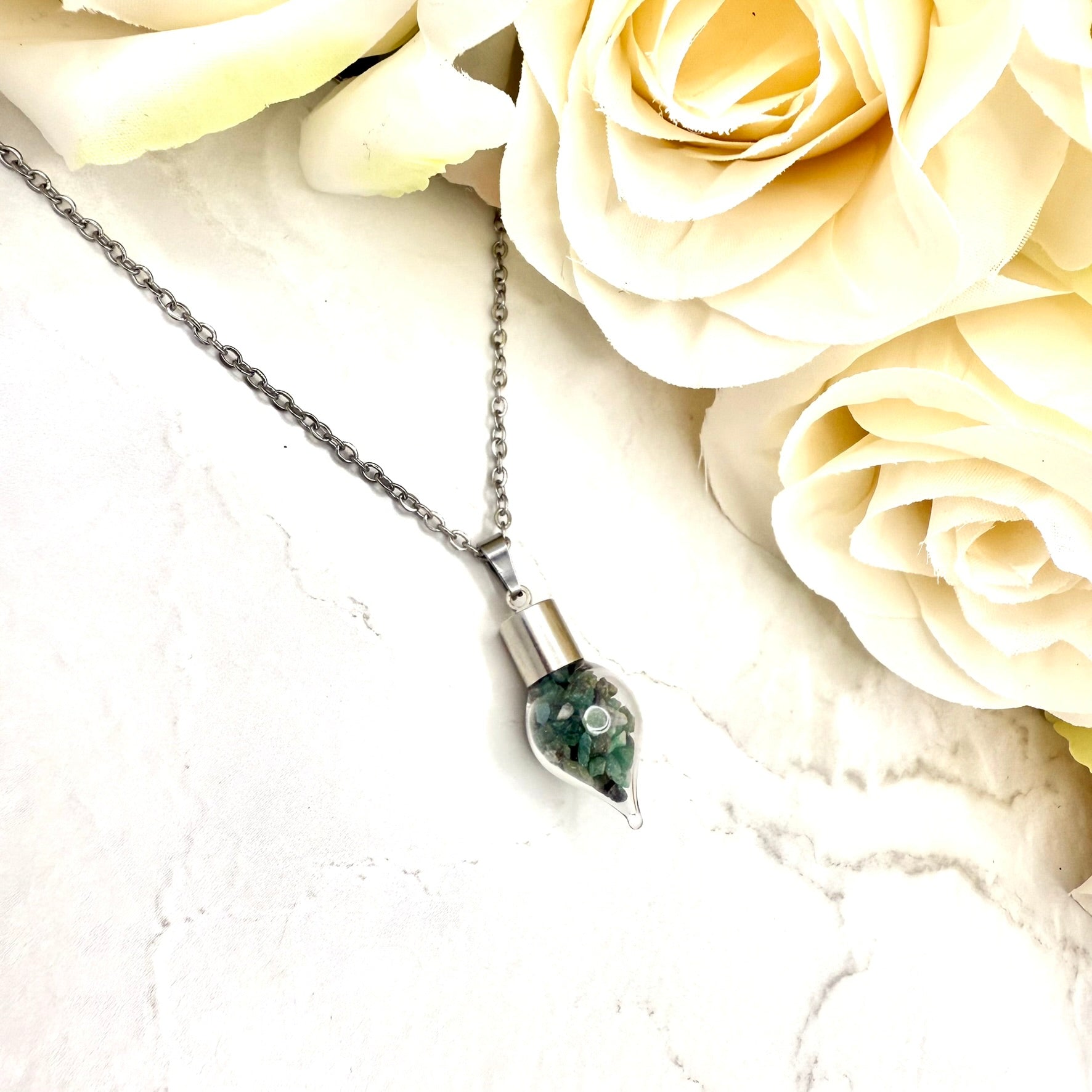 Luxury 55th Anniversary Jewellery Set – Pendant & Earrings with Natural Raw Emerald Fragments | Elegant Emerald Gift for Her-Pendant & Earrings-Handmadeanniversary-Handmade Anniversary