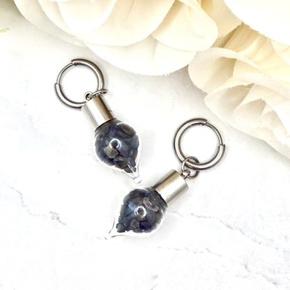 Luxury Sapphire Huggie Earrings – 45th Wedding Anniversary Jewellery Gift