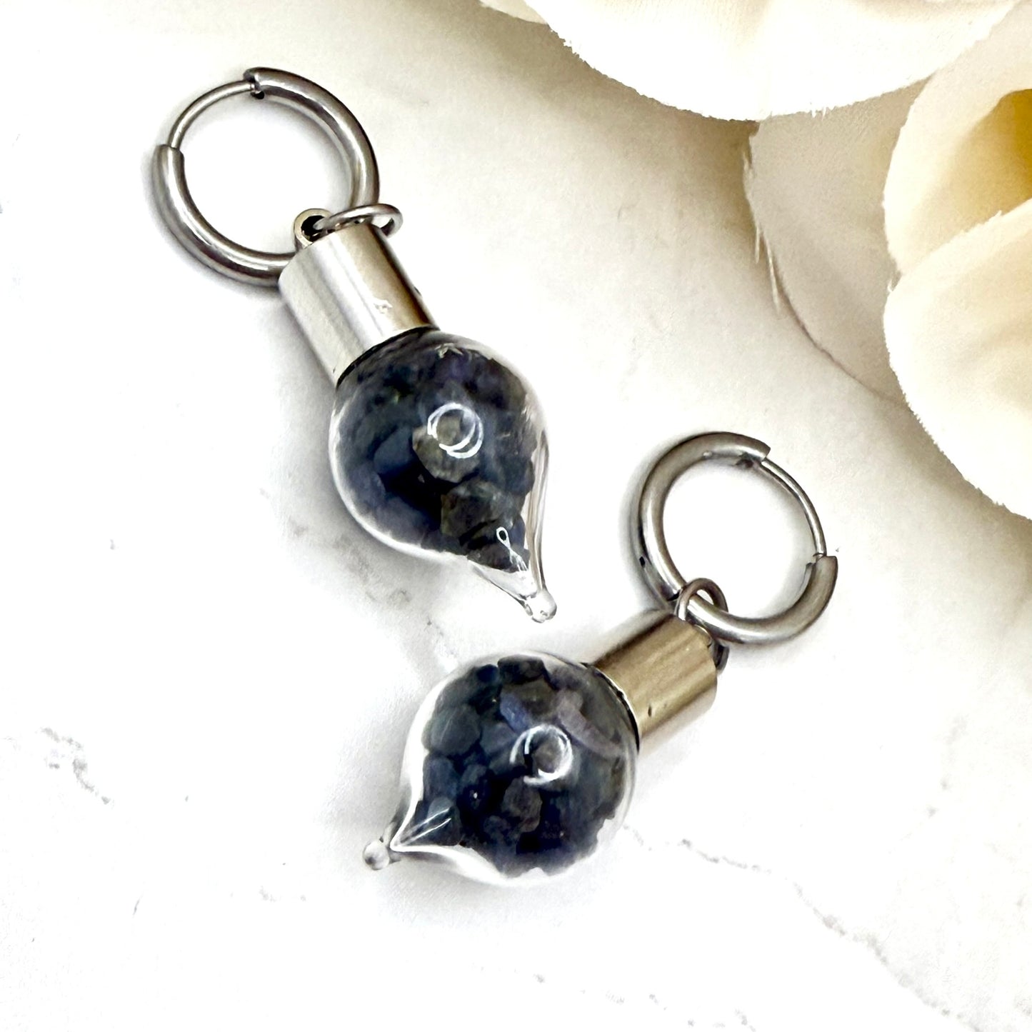 Luxury Sapphire Huggie Earrings – 45th Wedding Anniversary Jewellery Gift