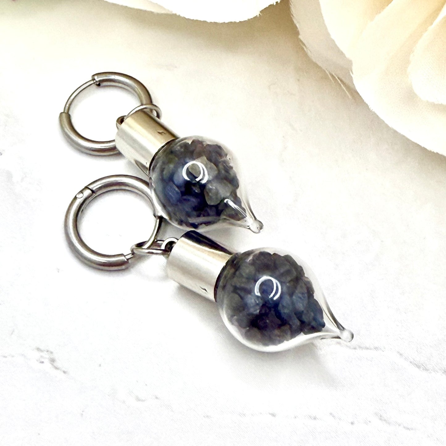 Luxury Sapphire Huggie Earrings – 45th Wedding Anniversary Jewellery Gift