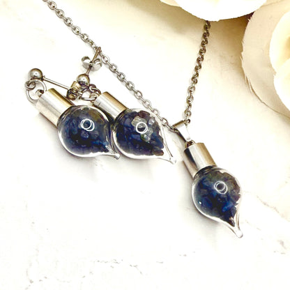 Luxury Sapphire Pendant & Earring Set (Stud or Huggie) – 45th Wedding Anniversary Jewellery Gift