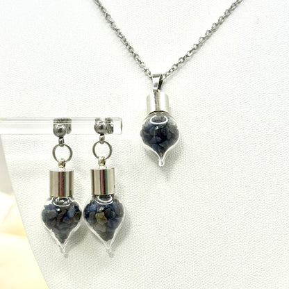 Luxury Sapphire Pendant & Earring Set (Stud or Huggie) – 45th Wedding Anniversary Jewellery Gift