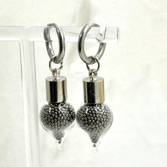 Luxury Stainless Steel 11th Anniversary Huggie Earrings Handmade-Pendant & Earrings-Handmade Anniversary