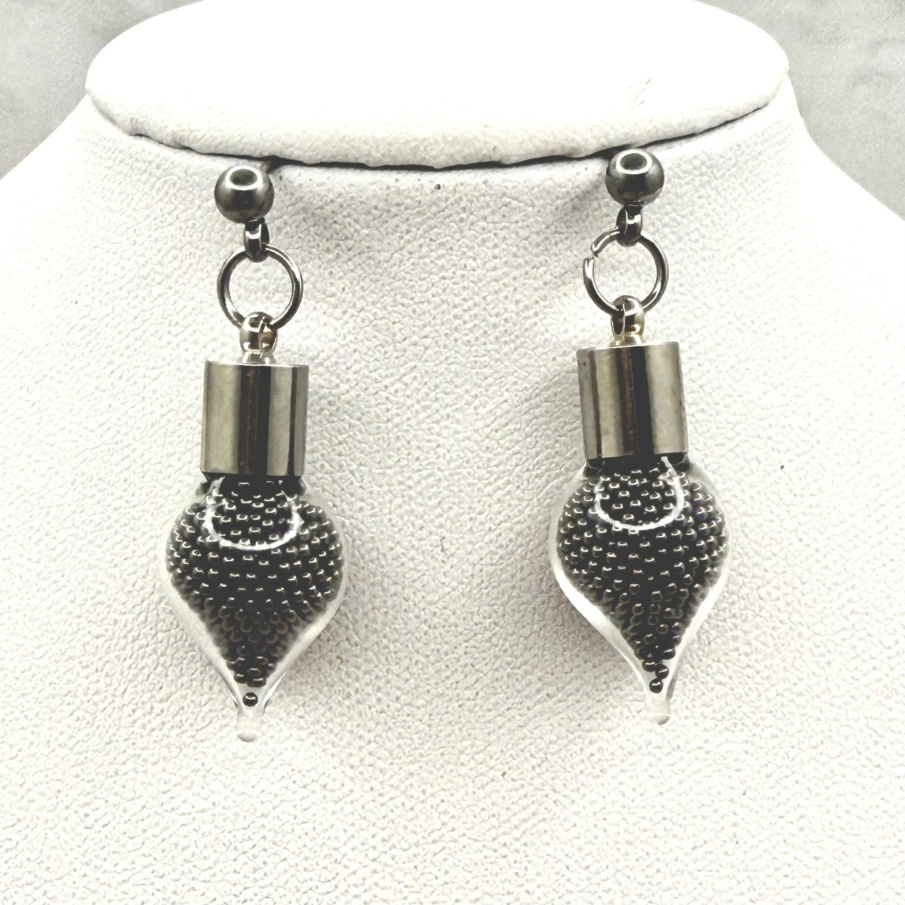 Luxury Stainless Steel 11th Anniversary Stud Drop Earrings Handmade-Pendant & Earrings-Handmade Anniversary